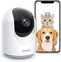 GNCC Pet Camera, Dog Camera, Pet Cameras with APP, Cat Camera 1080P, 360° Pan(APP Control), Motion/Sound Detection, 2-Way Audio, Real-Time Alerts, SD&Cloud Storage, Works with Alexa, P1
