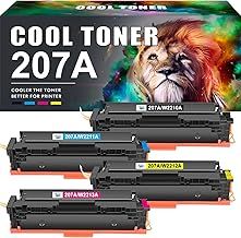 Cool Toner 207A Toner Cartridge Multipack Compatible Replacement for HP 207A 207X Color Laserjet Pro MFP M283fdw M255dw M282nw M283fdn M255nw W2210A W2211A W2212A W2213A - Black Cyan Yellow Magenta