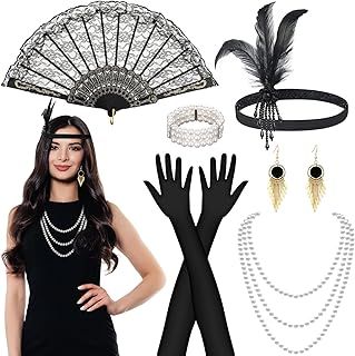 1920s Accessories for Women, 6 PCS Great Gatsby Accessories Women, Flapper Accessories, Perfect for Peaky Blinders Fancy Dress, 1920s Dresses for Women, Great Gatsby Party