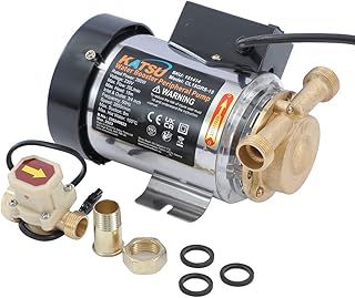 KATSU Water Booster Pump 260W, Automatic On-Off Pressure Control Switch, Hot and Cold Water Pump for Garden Home Shower Washing Machine 151414