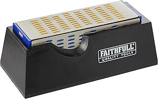 Faithfull FAIDWQUAD Diamond Sharpening Stone WIth Base. 4 Sides: Extra Coarse to Fine Grade.