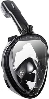 Snorkel Mask,180°view Snorkelling Mask with Panoramic Full Face Design-Sports Camera Compatible Diving Mask with Anti-fog and Anti-leak Technology for Adults and Kids