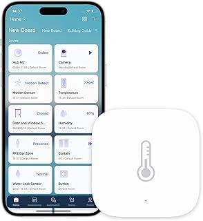 Aqara Temperature and Humidity Sensor, REQUIRES AQARA HUB, Zigbee, for Remote Monitoring and Home Automation, Wireless Thermometer Hygrometer, Compatible with Apple HomeKit, Alexa, Works with IFTTT