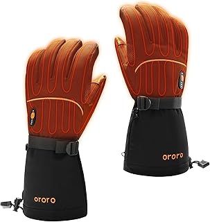 ORORO Heated Gloves for Women Men, Electric Heated Motorcycle Gloves Rechargeable, Battery Gloves for Skiing and Hiking - Charger Not Included