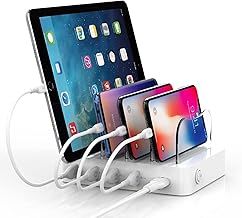 Charging Station for Multiple Devices, 4-Port Charger Station with 4 Charging Cables Included,Charge Station for for Phones and Other Electronics
