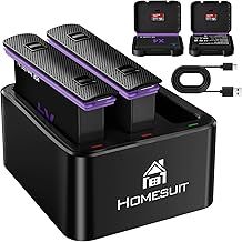 Homesuit Insta 360 X4 Replacement Battery 2500mAh and Triple Micro USB Charger Compatible with Insta360 X4 Action Camera with Misro SD Card Slots (2-Pack)