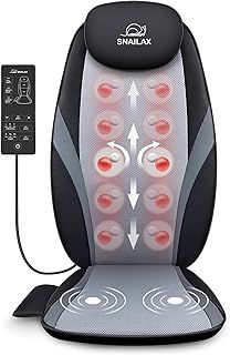 Snailax Back Massager with Heat - Massage Chair Pad Deep Kneading Full Back Massager Massage seat Cushion for Home Office use