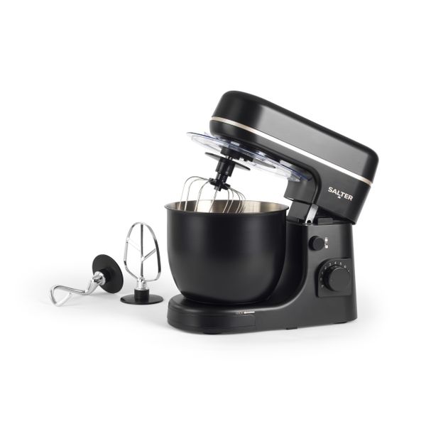 Salter Alchemy Stand Mixer - Electric Baking Whisk, 8 Speeds & Pulse Setting, 5 Litre Mixing Bowl, Planetary Mixing Action, Removable Splash Guard, Whisk, Dough Hook, Beater, Safety Lock, 1300 W