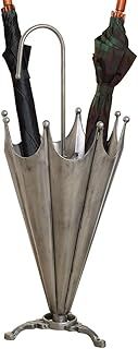 Dibor Silver Umbrella Stand Free-Standing Metal Brolly Holder Hallway Rack