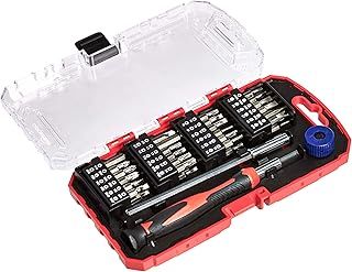 Amazon Basics 51-Piece Precision Screwdriver Bit Set, Black, Red, Silver