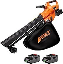 AIVOLT 40V Cordless Leaf Blower and Vacuum, Electric Leaf Collector with 40L Mulching Bag, 257km/h, 17m³/min, 15:1 Shredding Ratio (2 Pcs Batteries & Charger Included)