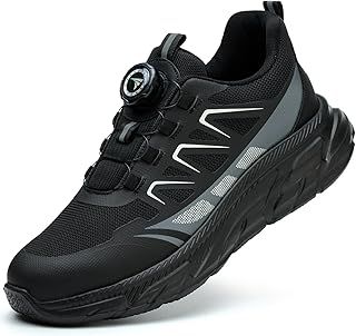 Safety Trainers Men Women Steel Toe Cap Trainers Lightweight Work Safety Shoes Breathable Non Slip Steel Toe Cap Boots Swivel Buckle Shoelaces