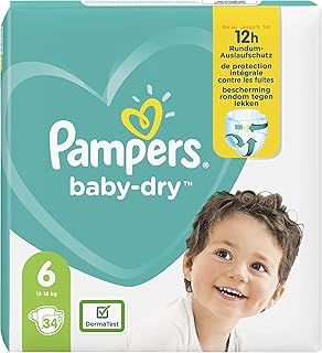 Pampers Baby-Dry Size 6 Nappies up to 12 Hours of Protection 13-18 kg