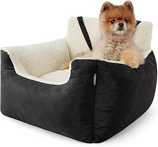 Lesure Small Dog Car Seat - Waterproof Dog Booster Seat, Car Dog Seat For Medium Dog With Storage Pockets, Clip-On Leash For Pet Travel Carrier Bed,54.5x49.5x38cm, Black