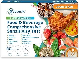 Comprehensive Food & Beverage Sensitivity Test Kit for Adults & Kids, 857 Items Tested, at-Home Intolerance Testing, Hair Analysis, Results in 5 Days