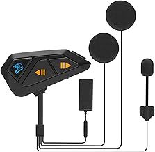 FreedConn FG Motorcycle Helmet With Bluetooth 5.0 Wireless Intercom Headset - 6 Rider 3900Feet Lightweight Headphones Speaker for Music Sharing - Universal Pair for Bike Skiing