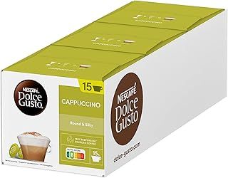 NESCAFÉ Dolce Gusto Cappuccino Coffee Pods - total of 45 Italian Classic Cappuccino Coffee Capsules - (3 Packs)