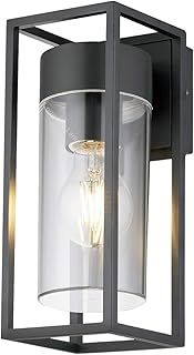 Outdoor Exterior Modern Garden Wall Light Lantern Clear Diffuser LED Compatible Includes 4w Bulb ZLC079K
