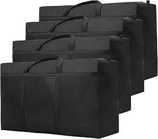 4 Pack 125L Moving Boxes Large Strong, Large Storage Bags for Clothes,Strong Packing Boxes for Moving House,Duvet,Bedding,Underbed,Blankets