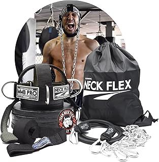 MMB Pro Series, Neck Muscle Trainer Kit, Functional Trainer & Neck Weight Lifting, Heavy-Duty Head Harness Weight Belt with Chain, Neck Builder, Resistance Band & Door Anchor, Neck