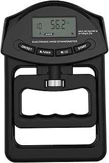 Digital Hand Dynamometer Grip Strength Tester 90Kgs 198Lbs Capacity, Hands Exerciser Meter for Sports Schools and Home Use, Black