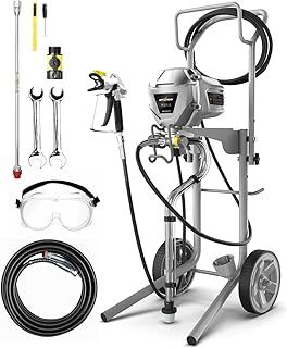 InoKraft MaXpray M3 Cart Airless Paint Sprayer, 2024 Version Highly Efficient Thinning-Free Minimal Overspray for Up to 15 Gallon DIY Painting Projects Home Interior & House Exterior, 25ft hose × 2