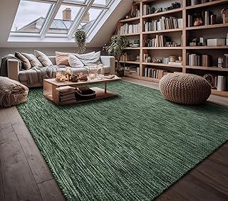 Paco Home Indoor & Outdoor Rug Kitchen Rug Monochrome Mottled Pattern, Size:120x160 cm, Colour:Green