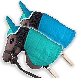 Hobby Horse Blanket and Ear Bonnet - Mint and Blue, Hobby Horse Accessories