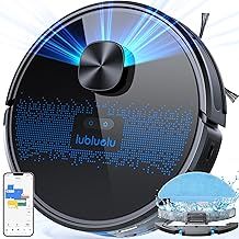 Lubluelu Robot Vacuum Cleaner with Mop 4000Pa, 2 in 1 Robot Vacuum, Lidar Navigation, 5 Real-Time Mapping,10 No-go Zones, Wifi/App/Alexa, Robotic Vacuum Cleaner for Pet Hair, Carpet, Hard Floor(Black)