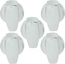 Belling Genuine Hob Hotplate Control Knob Switch (Silver / Chrome - Pack of 5)