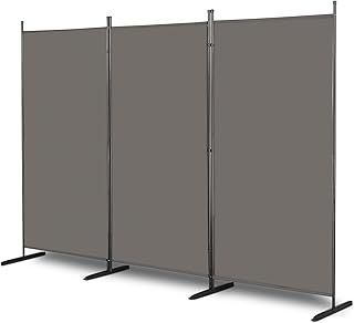 3 Panel Room Divider, 6FT Room Dividers Free Standing, Portable Folding Privacy Screen Wall Room Partition Separator for Living Room, Bedroom, Dining Room, Office, Restaurant, Hospital (Grey)