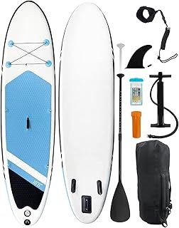 Inflatable Stand Up Paddle Board 10'6"×31"×6"", Max 140KG Load SUP Paddle Board with Accessories Waterproof Cell Phone Bag, Excellent Paddleboards for Adults/Youth/Beginners/Advanced/Water yoga
