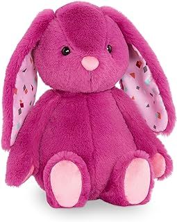 B. Toys – Plush Bunny - Super Soft Stuffed Animal - Washable Rabbit Toy - Happy Hues for Babies and Toddlers – 0 Months +, Plumberry Pink