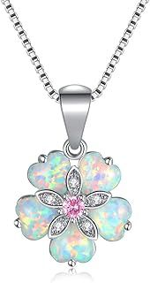 CiNily Opal Pendant Necklace Gold Plated Opal Jewelry Gifts for Women Girls Gemstone Necklaces