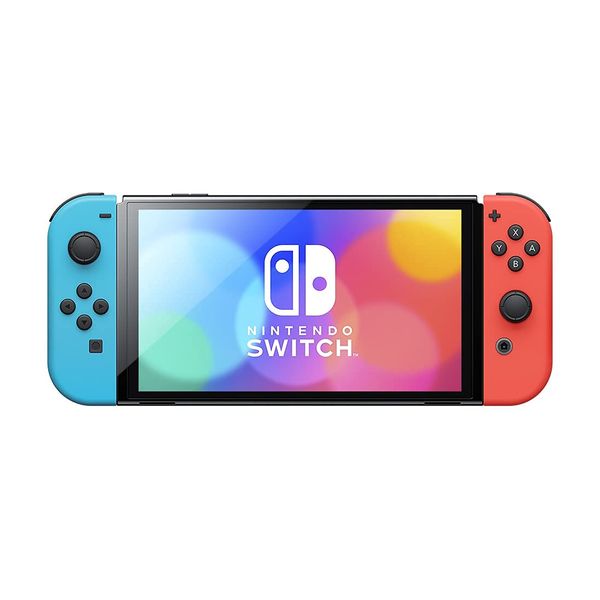 Nintendo Switch – OLED Model w/ Neon Red & Neon Blue Joy-Con (Renewed)