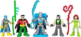 Fisher-Price Imaginext DC Super Friends Batman Battle Multipack figure set of 5 characters with lights and accessories for kids ages 3 and up, HGX97