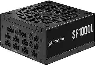 Corsair SF1000L Fully Modular Low-Noise SFX Power Supply - ATX 3.0 & PCIe 5.0 Compliant - Quiet 120mm PWM Fan - 80 PLUS Gold Efficiency - Zero RPM Mode - 105°C-Rated Capacitors - Black