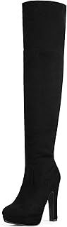DREAM PAIRS Women's Thigh High Chunky Heel Platform Over The Knee Boots