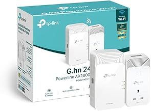 TP-Link Wireless G.hn2400 Powerline AX1800 Wi-Fi 6 Kit, Range Extender/Wi-Fi Booster/Hotspot, Extra Power Socket, 1+2Gigabit Ethernet Ports, Ideal for 8K HD and gaming, Plug and Play (PGW2440 KIT)