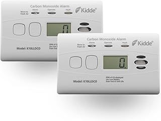 Kidde 10LLDCO Carbon Monoxide Detector Digital Display with Long Life Sealed Battery Pack of 2