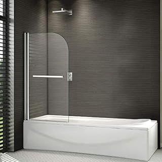 800x1500mm 180 Degrees Pivot Shower Bath Screen Over 6mm Easyclean Glass Door Panel with Towel Rail