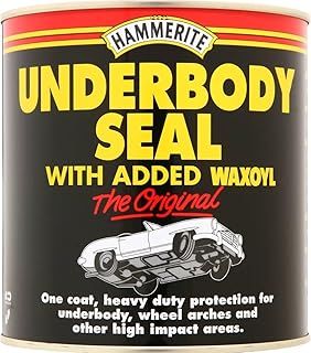 AMK® Hammerite Underbody Seal with Waxoyl 500ml Aerosol Rust Proofing Corrosion Prevention Car Vehicle Underseal Black Protects Against Stone Chips Salt Chassis Wheel Arches Guard