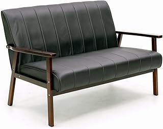 Panana Sofa 2 Seater, Armchair Couch Modern Wooden for Bedroom Lounge Living Room Office Garden Yard, Grey Linen, Tufted