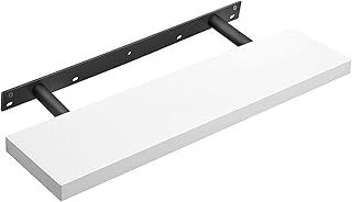 VASAGLE Floating Shelf, Wall Shelf for Books, Photos, Collectibles, Wall-Mounted Office Shelf, 80 x 20 x 3.8 cm, MDF, for Living Room, Kitchen, Hallway, Bedroom, Bathroom, White LWS28WT