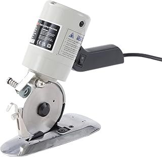 KATSU Electric Fabric Cutter 200W with 100mm Blade and 25mm Max Trimming Thickness, Cloth Textile Leather Rubber Cutting Machine 103915