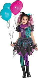 amscan (PKT) (9904757) Child Girls Haunted Harlequin Costume (8-10yr)