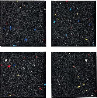 Nicoman Treadmill Mat Pad Heavy Duty Fitness Gym Treadmill Pad, High Density Floors Carpets Protectors Home Gym Anti-slip Shock Absorbent 15mm 10 x 10cm (Galaxy Black, 4 Pack)