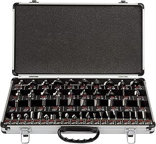 Trend 50 Piece Router Bit Starter Set, 1/4 Inch Shank, Tungsten Carbide Tipped, Aluminum Case Included, SET/SS50X1/4TC