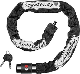 Bike Lock, 8mm 1020g Bike Locks High Security, Bike Chain Lock with 2 Keys, Bicycle Locks Heavy Duty, Cycling Lock for MTB, Motorbike, Motorcycle, Gate, Fence (85cm) (Black)