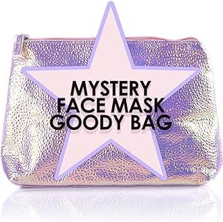 7th Heaven Mystery Face Mask Goody Bag – Lucky Dip Pink Holographic Cosmetic Gift Bag with a Selection of 9 x Face Masks & Beauty Accessories – Mystery Skincare Set